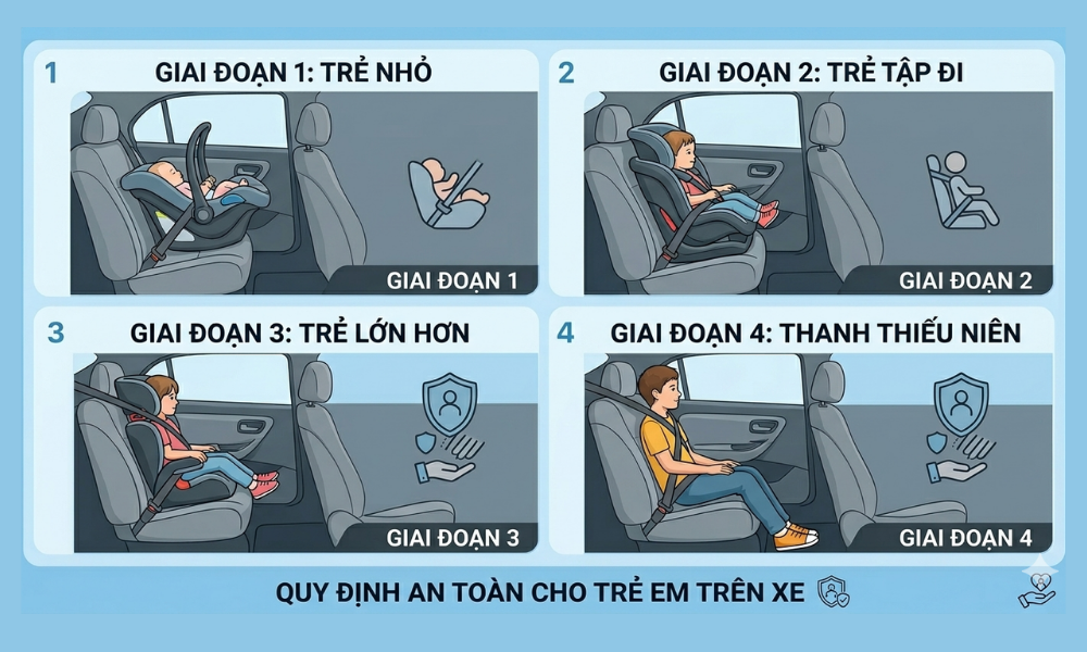 Luật ghế ô tô cho trẻ em tại Việt Nam mới nhất: Bố mẹ cần biết gì?